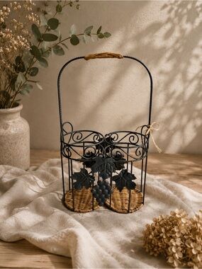 Vintage Cottage core Decorative Wine Bottle Caddy